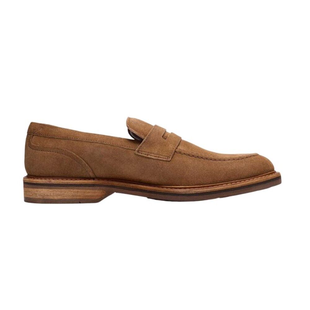 Clarks Mens Aldwin Suede Loafers / Tan